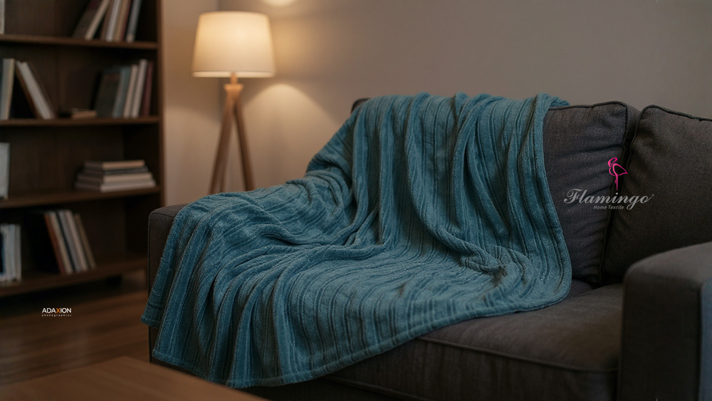 product photo of sofa cover throw – clean white background, textile detail, e-commerce image