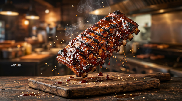 meat ribs photography